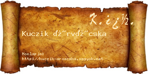 Kuczik Árvácska névjegykártya